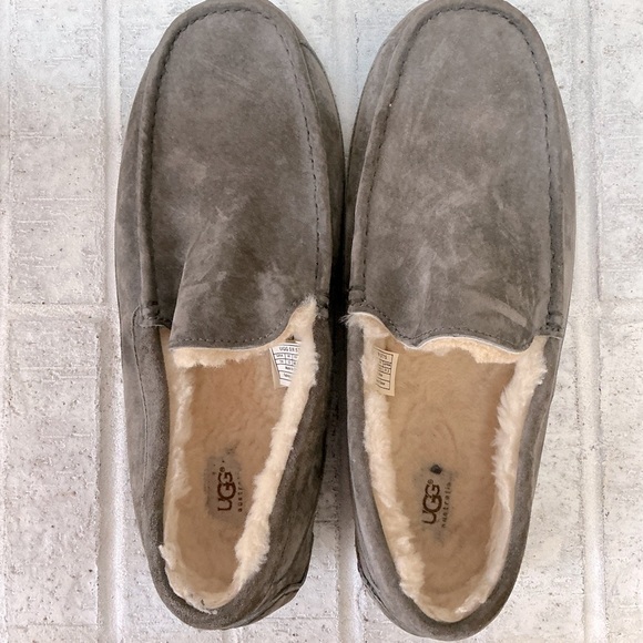 UGG Ascot Suede Slippers in Grey Heather - Picture 5 of 13